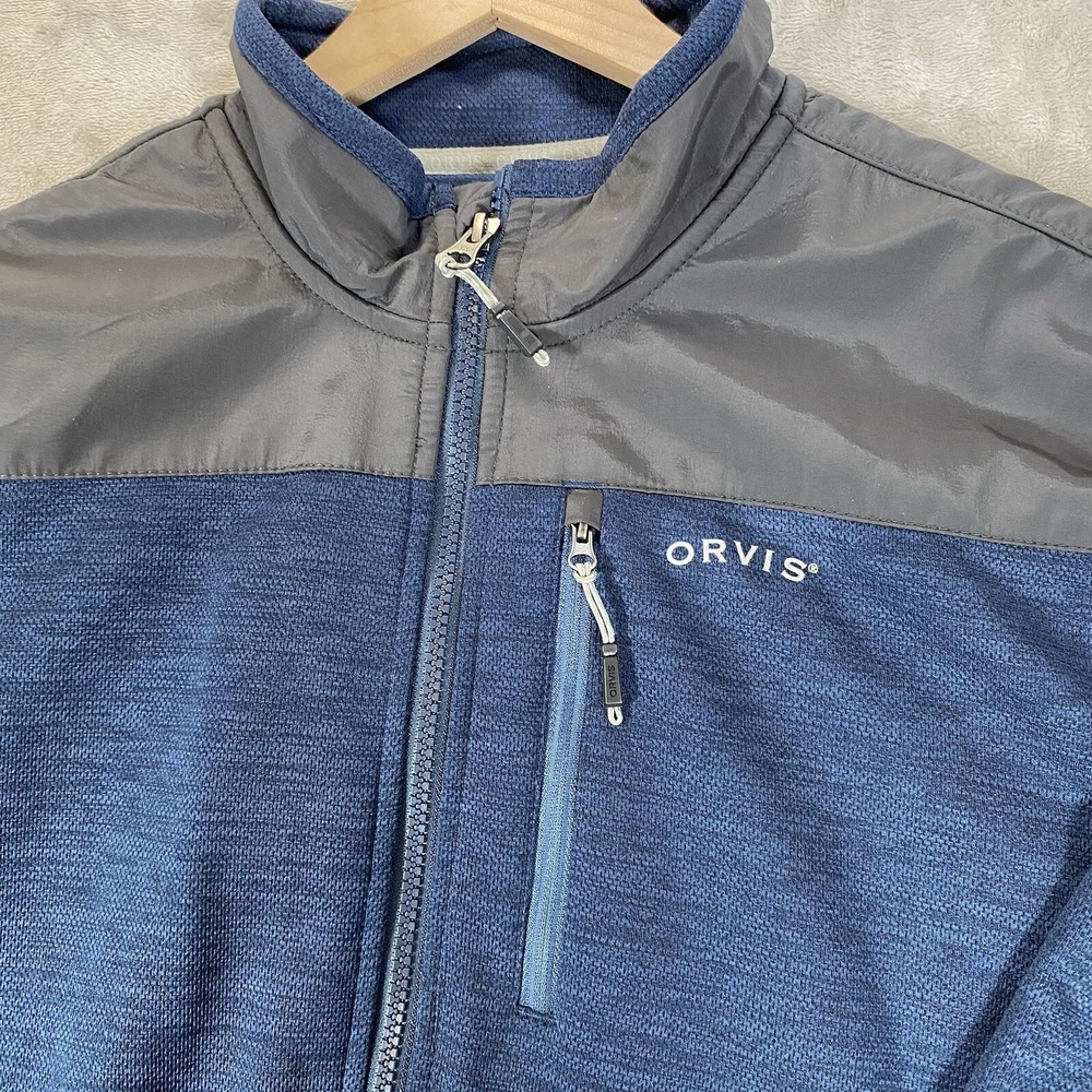 Orvis Jacket Mens Large Full Zip Navy Blue Outdoors